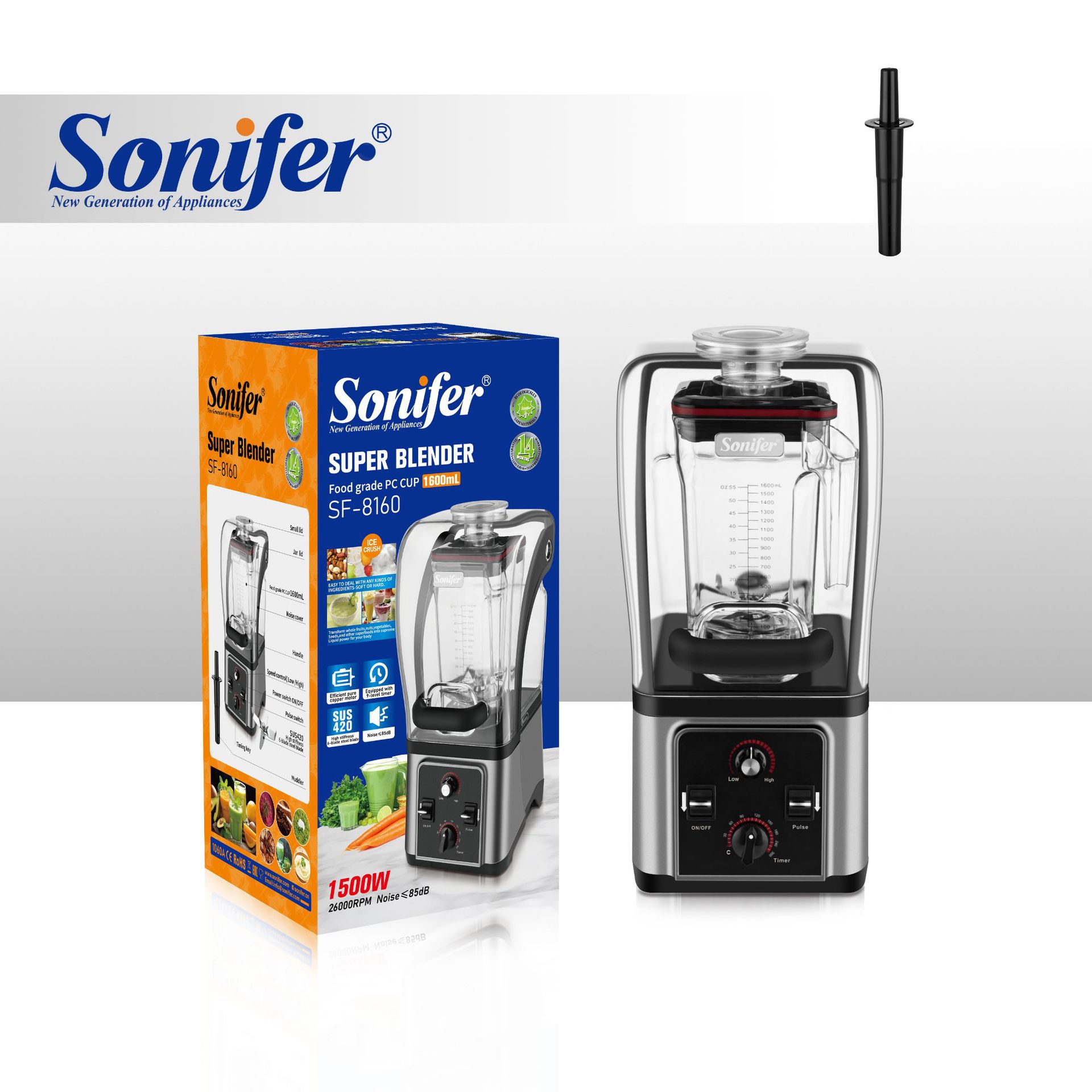 Sonifer SF - 8160 1.6L transfronterizo multifuncional rompadora de paredes doméstica Super Blender
