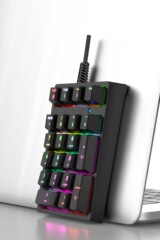 有線メカニカルテンキー 多機能キー RGBカラーバックライト オフィス・ビジネス用 青軸メカニカルキーボード