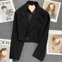 黑色西装外套女短2023年春季新款网红百搭时尚显瘦学生潮流西服