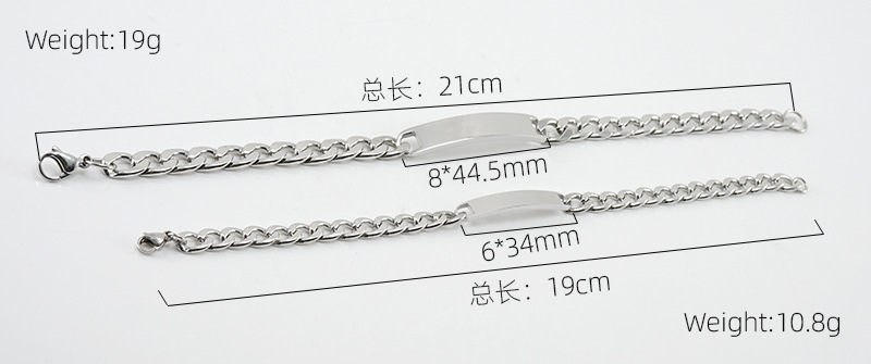 304 Stainless Steel Pendant Material Bracelets Classification 304 Stainless Steel Chain Material Retro Geometric 304 Stainless Steel Plating 18K Gold Plated Vacuum Plating Men's Bracelets Men's Chain Bracelets