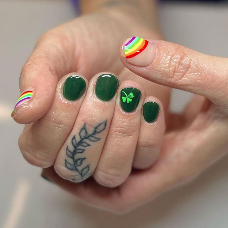 26 New Styles of St. Patrick's Day Manicure Green Four-Leaf Clover Colorful Nail Stickers Removable Glossy Short Square Nails 26 New Styles of St. Patrick's Day Manicure Green Four-Leaf Clover Colorful Nail Stickers Removable Glossy Short Square Nails