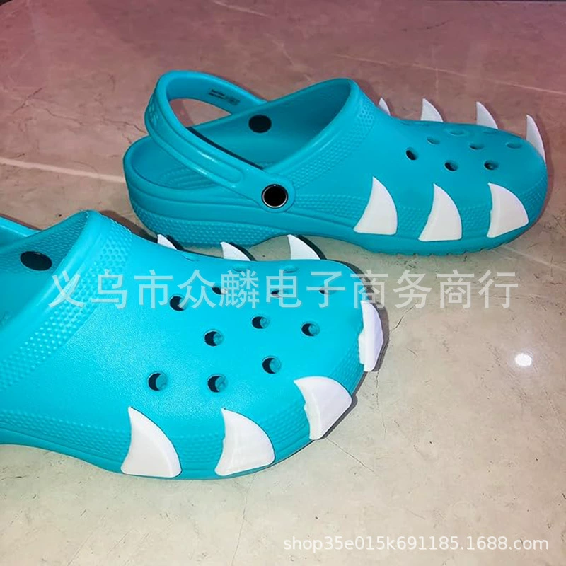 Открытый закрытый носок DIY зубы акулы украшения для обуви сандалии отверстие обувь украшения зубы акулы пляжные Тапочки