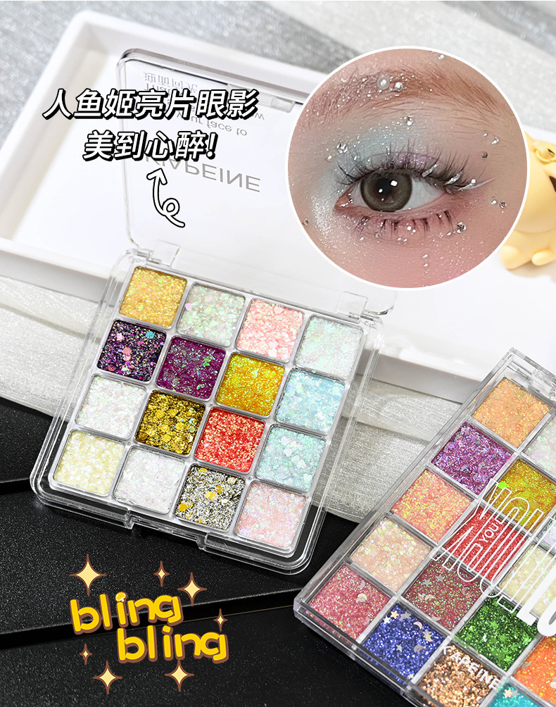 Capel 16-color / 25-color eyeshadow palette is not easy to come off, with sparkling pearlescent effects and a mermaid sequin for cosplay performance makeup Application Scenario