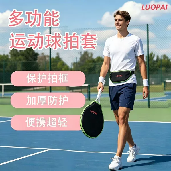 Multifunctional sports racket cover, thickened for protection, protects the racket frame, portable, ultra-lightweight, tennis racket storage bag, unisex