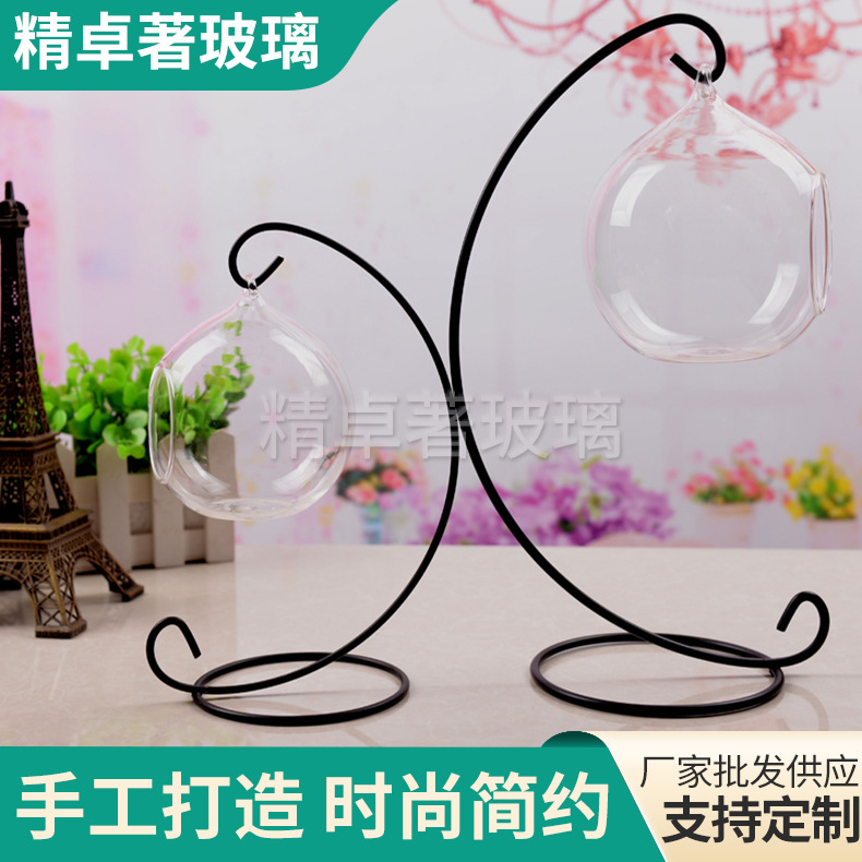 Florero colgante de bola transparente, mini paisaje hidropónico, ideal para suculentas y decoración