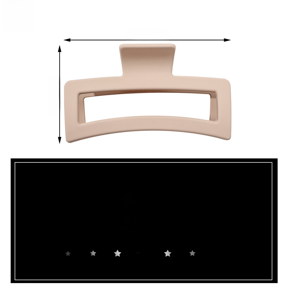 Qiyue Korean Frosted 13cm Oversized Shark Clip Simple Morandi Color Square Grab Clip All-Match Hair Clip_voghion.com