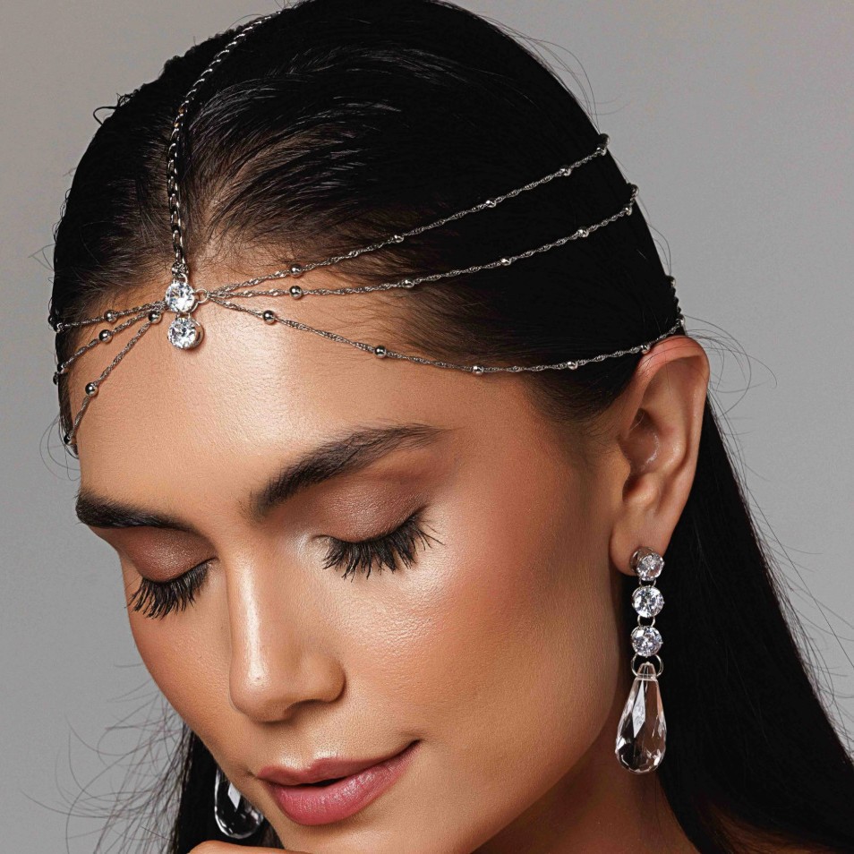 Amazon's Best-Selling Multi-Layer Hair Chain, High-End Rhinestone Forehead Chain, Bridal Elegant Headwear Hair Chain
