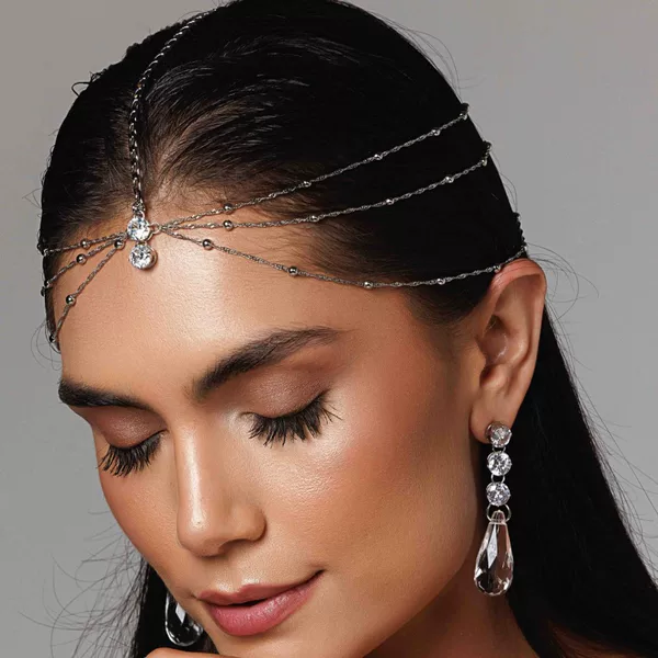 Amazon's Best-Selling Multi-Layer Hair Chain, High-End Rhinestone Forehead Chain, Bridal Elegant Headwear Hair Chain