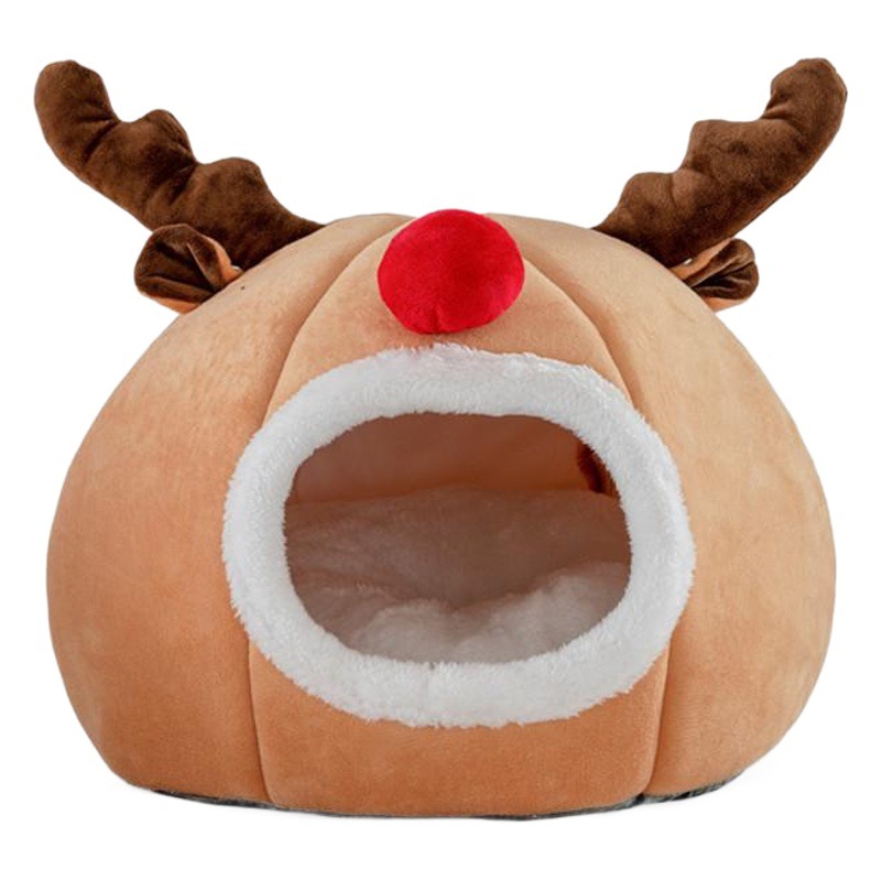 Otoño y invierno calentamiento transfronterizo para mascotas estereoscópico gato esponja nido creativo para mascotas nido tienda de campaña de navidad renos nido de perro