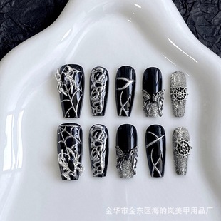Handmade Wear Armor High-end Punk Gothic Style Diablo Spice Nail Art Heavy Industry Retro Butterfly Removable Nail Art