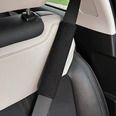 Car Seat Belt Shoulder Cover Seat belt shoulder pad - cotton-and-linen-shoulder-pad-black