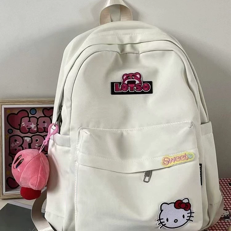 Китти из Hello Kitty, японская школьная юбка, вместительный школьный ранец, симпатичный рюкзак, клубника, японский и корейский стиль
