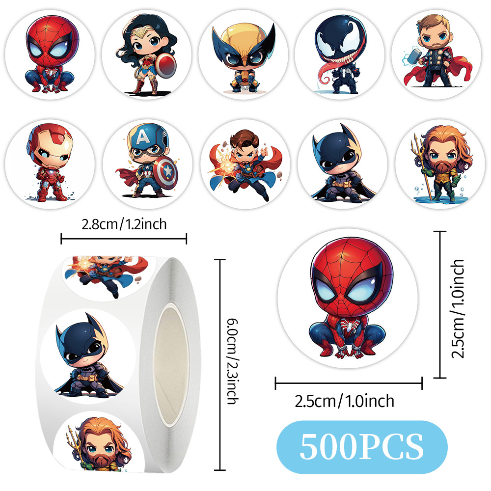 Cien tipos de dibujos animados pegatinas de animales rollo de recompensas para niños materiales didiy papelería cuaderno cinta adhesiva decoración