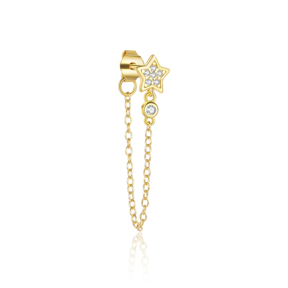 1 Piece Silver Zircon 925 Sterling Silver Earrings Star Drop Earrings display picture 3