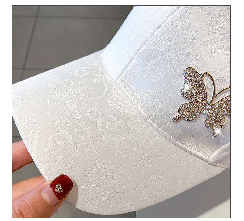 Bestickte bogen baseball kappe weibliche kleine frische gesicht kleine gewaschen kappe außen große krempe_voghion.com