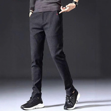 衫少服饰新款秋冬长裤男士休闲裤磨毛修身直筒韩版商务时尚潮西裤