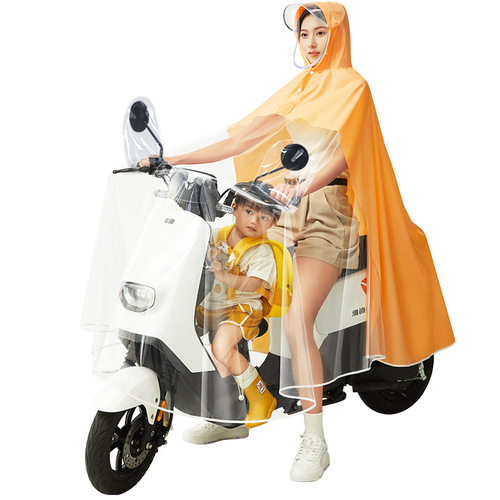 Electric car battery car raincoat parent-child fashion motorcycle mother-child fashion long full body rainproof double poncho