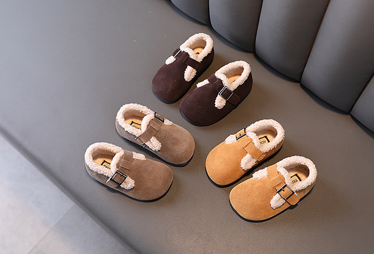 Barns bomullsskor plyschisolering vinterpäls och bönor tjejer med prinsessskor,_voghion.com