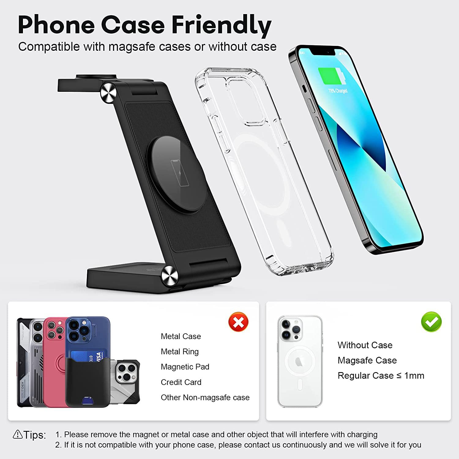 New Vertical Folding Magnetic Three in One Wireless Charger Suitable for Apple 14 Phone Earphones, Watch Charging 15W_voghion.com