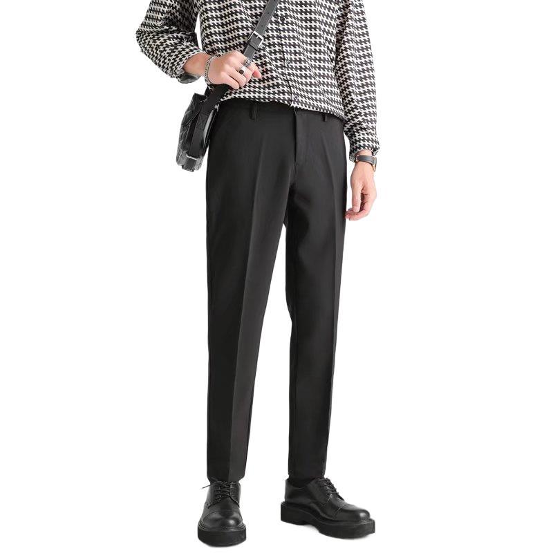 Verano nuevo estilo pequeño traje pantalones de drapeado de los hombres pantalones cortos de negocios casual estilo coreano moda británico pantalones de traje sueltos rectos