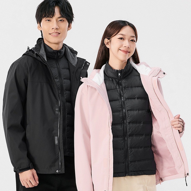 暴風雨対応の3-in-1防水厚手春秋ジャケット、取り外し可能なカップル向け秋冬アウトドアカスタム防寒ジャケット|undefined