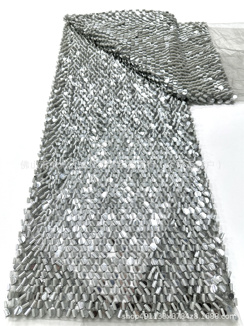 Fabricantes nuevos tejidos de sequillas escamas de pescado espectáculo de escenario vestido de fiesta vestido de fiesta tela