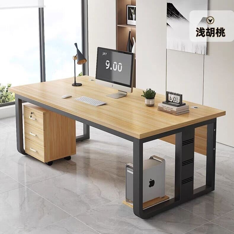 Simple modern office desk and chair set for manager, financial officer, or individual supervisor Simple modern office desk and chair set for manager, financial officer, or individual supervisor