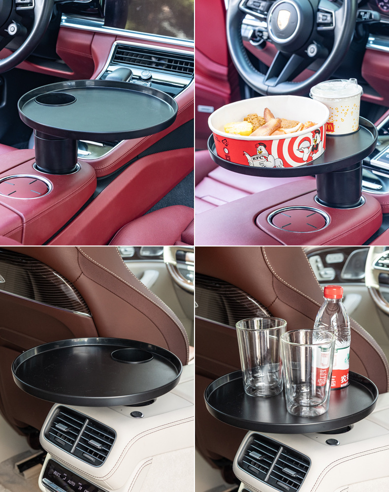 Suitable for Tesla and Other Vehicles, Small Car Table, Cup Holder, Dining Table, Car Small Round Table, Electric Vehicle Floating Table