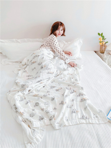  Summer Bamboo Cotton Gauze Air Conditioning Blanket Air Conditioning Quilt Large Size Adult Blanket Gauze Quilt