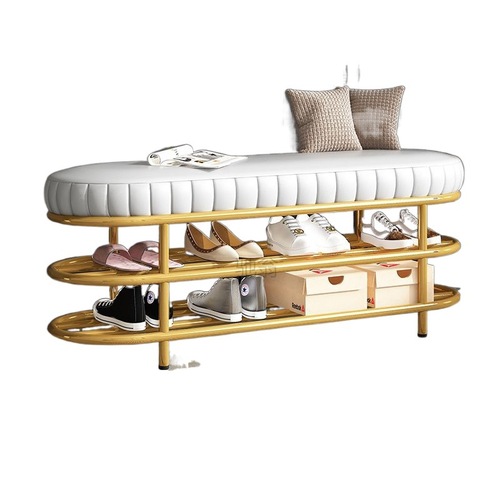 3L Nordic light luxury shoe changing stool shoe cabinet door storage soft bag seat cushion home shoe rack wearing shoe bench strip