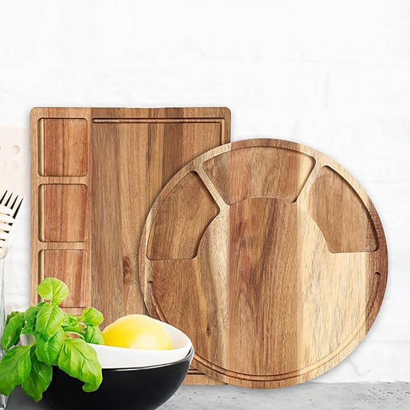 tabla de corte de madera doméstica con fregadero de corriente tabla de corte de verduras multifuncional bocadillos bandeja de salsa tabla de pizza de carne