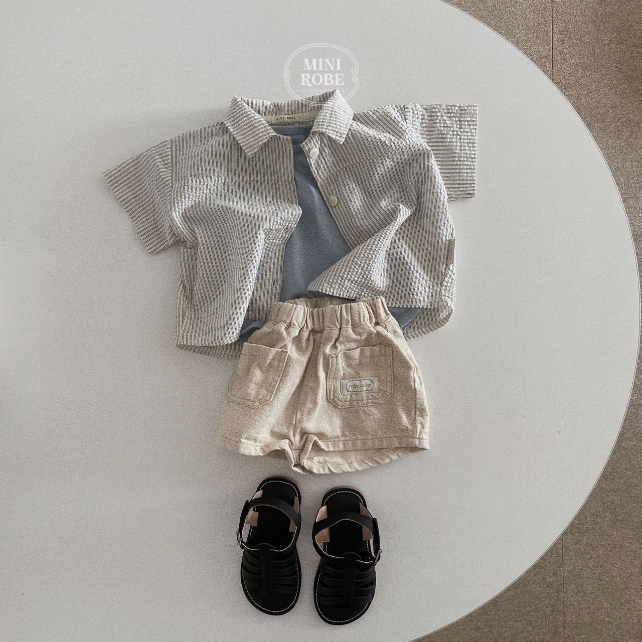 Bebé verano camisa delgada ropa de los niños del estilo coreano 2023 verano nuevo bebé verano camisa de manga corta