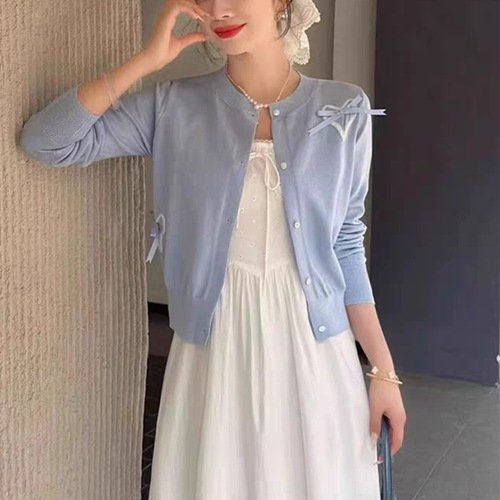 Gentle Wind Knit Cardigan Fashion Open Top Upstyle Women's 2025 Summer New Thin Sun Protection Top Outerwear