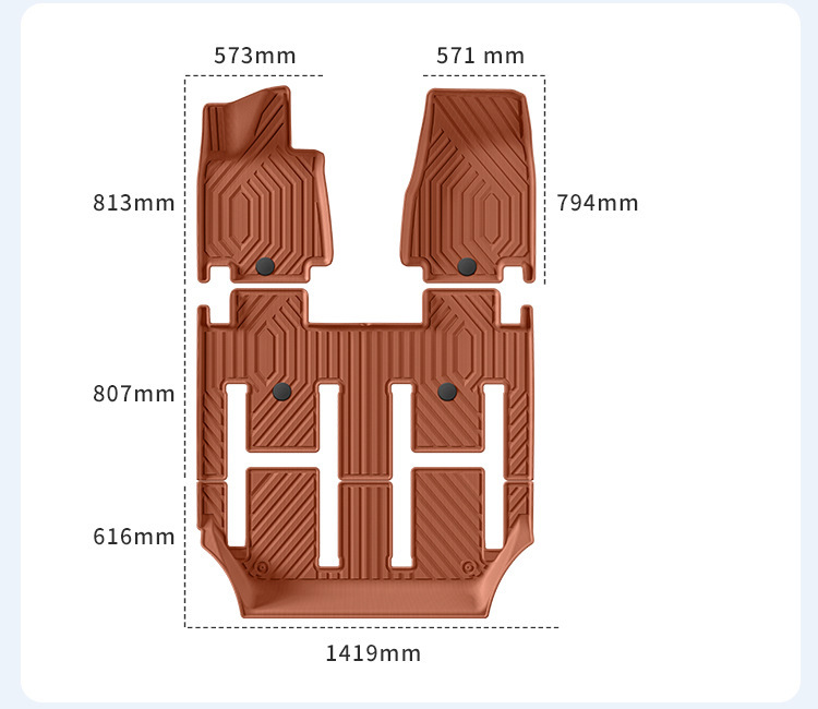 TPE Car Floor Mats for AITO M9 24-25 Full Coverage