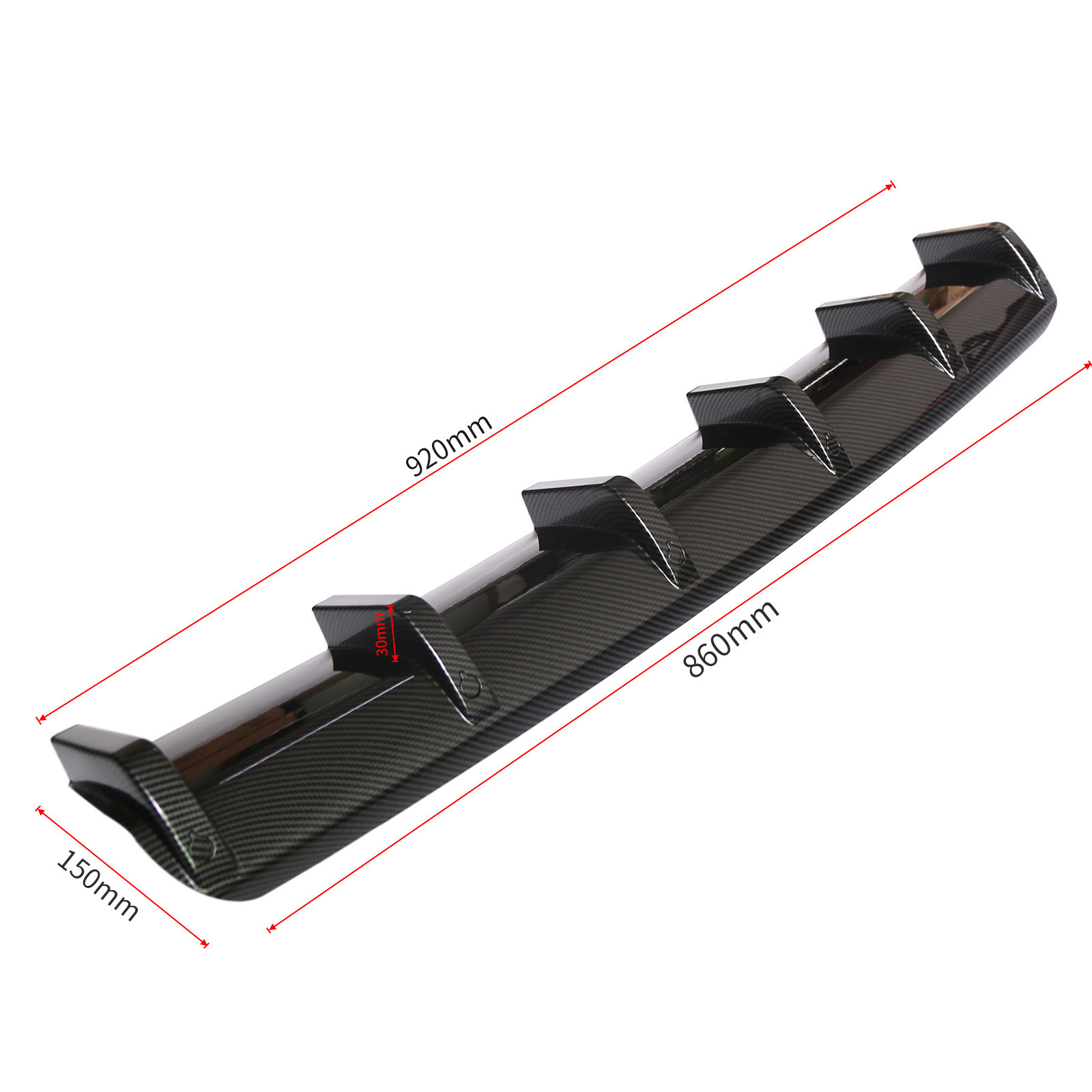 Universal Car Rear Spoiler Wing Shark Fin Chassis Diffuser Lip 92cm