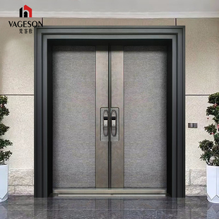 ♡ Cast Aluminum Rural Self-Built House Villa Door Double Door Chinese Style Entrance Double Door Anti-Theft Entrance Double Door Rural Custom-Made