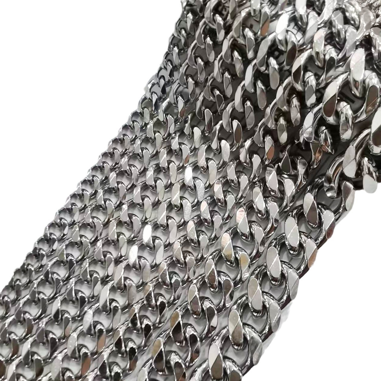 Stainless Steel Cuban Chain Necklace Six-sided Polished Link_voghion.com
