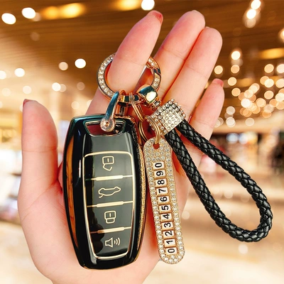 Car key bag | H6, Big Dog, M6, H9, Max - onyx-blacksingle-case-star-diamond-black-lanyard-number-card