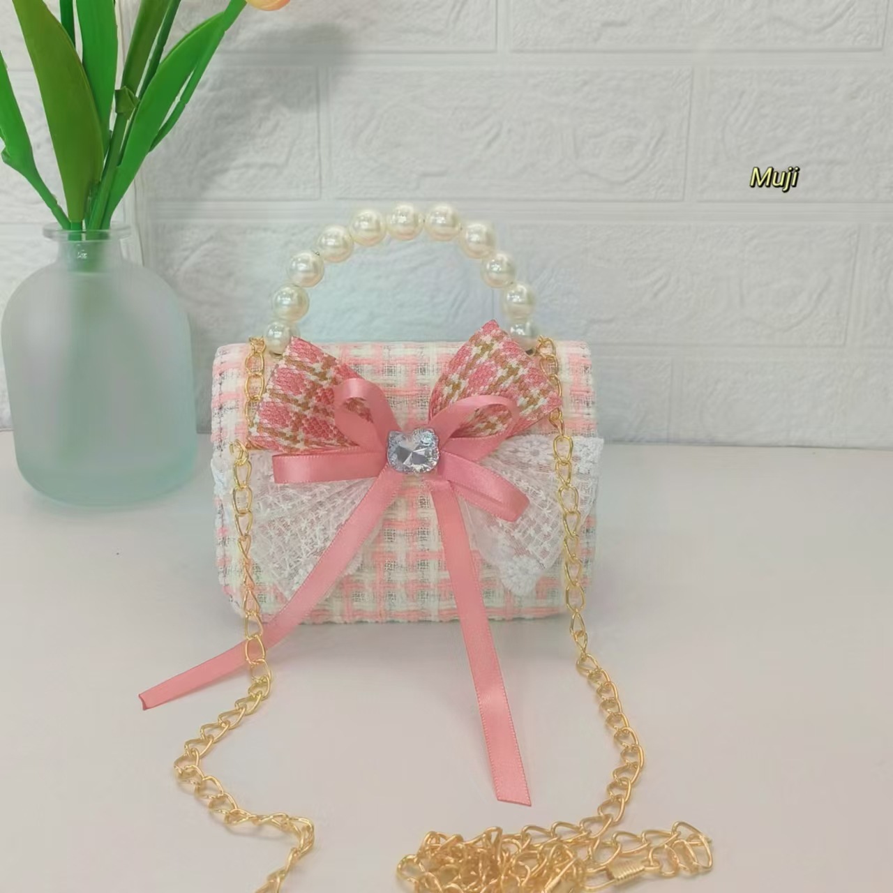 Bolso de perlas bolso de arco princesa bolso de cadena KT gato bolso de hombro pequeña niña bolso de mochila accesorios