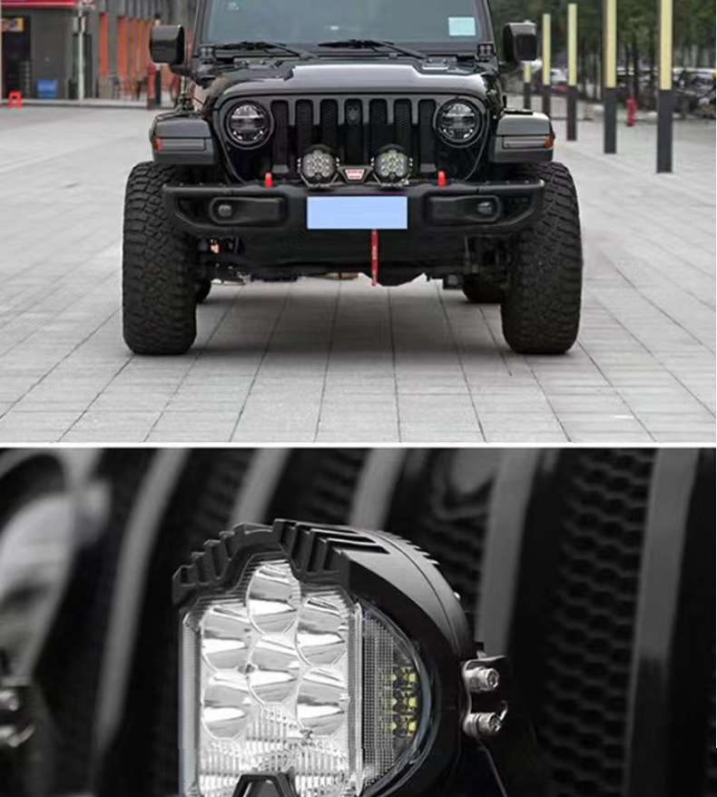 Off-road vehicle lamp modification A- pillar roof is equipped with spotlights on three sides of the light-emitting high-power tank 300 with daily running lights