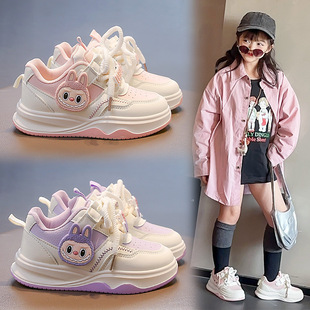 Girls' Sneakers Cartoon Fashion Autumn and Winter New Kidsren's Sports Shoes Leather Girls' Casual Shoes Student Shoes