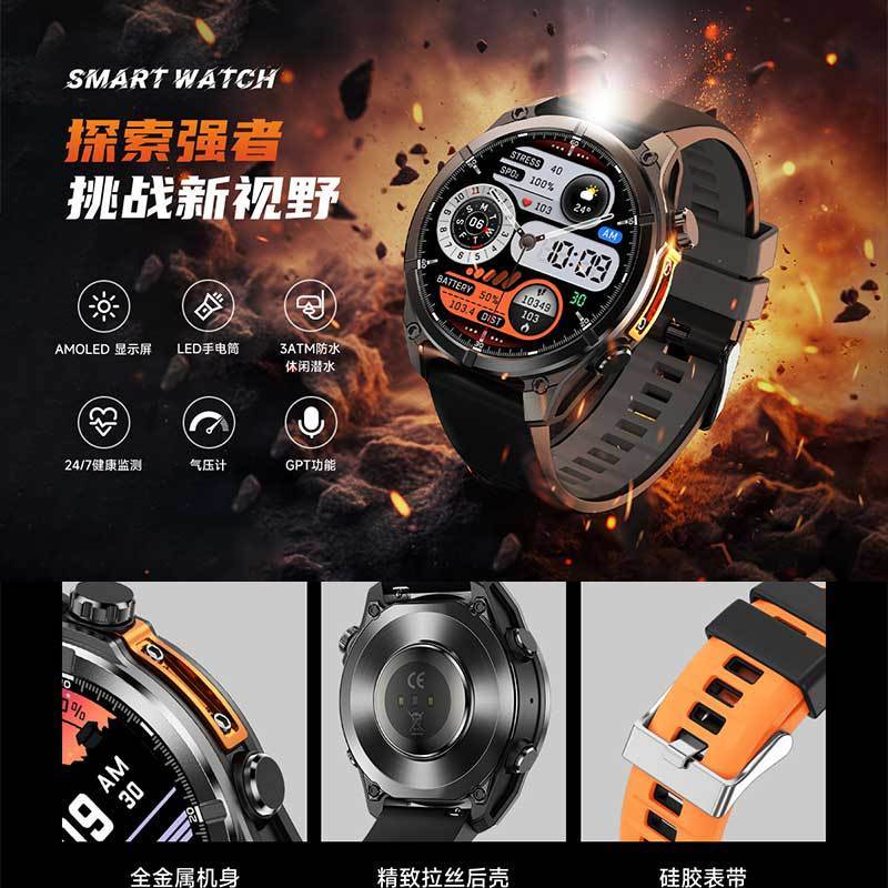 新しいスマートウォッチ HD300 スポーツウォッチ 30m 防水高度気圧 WeChat クイック支払い GPT 機能|undefined