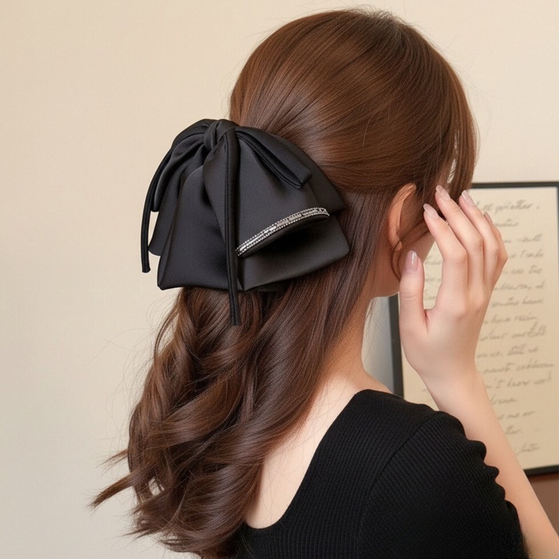 476 черная заколка для хвоста