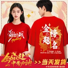 百日誓师大会t恤定制中考高考加油毕业班服红色送考文化衫衣服装