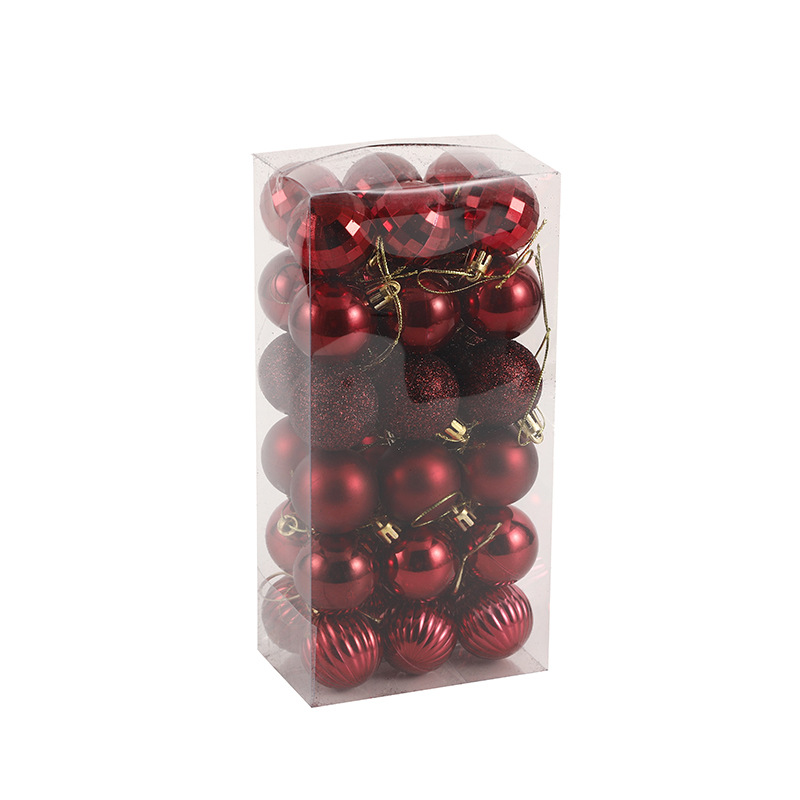 Bola de Navidad traje redondo barril caja cuadrada pintada 3cm4cm6cm decoración navideña bola colgante de Navidad bola decoración Navidad