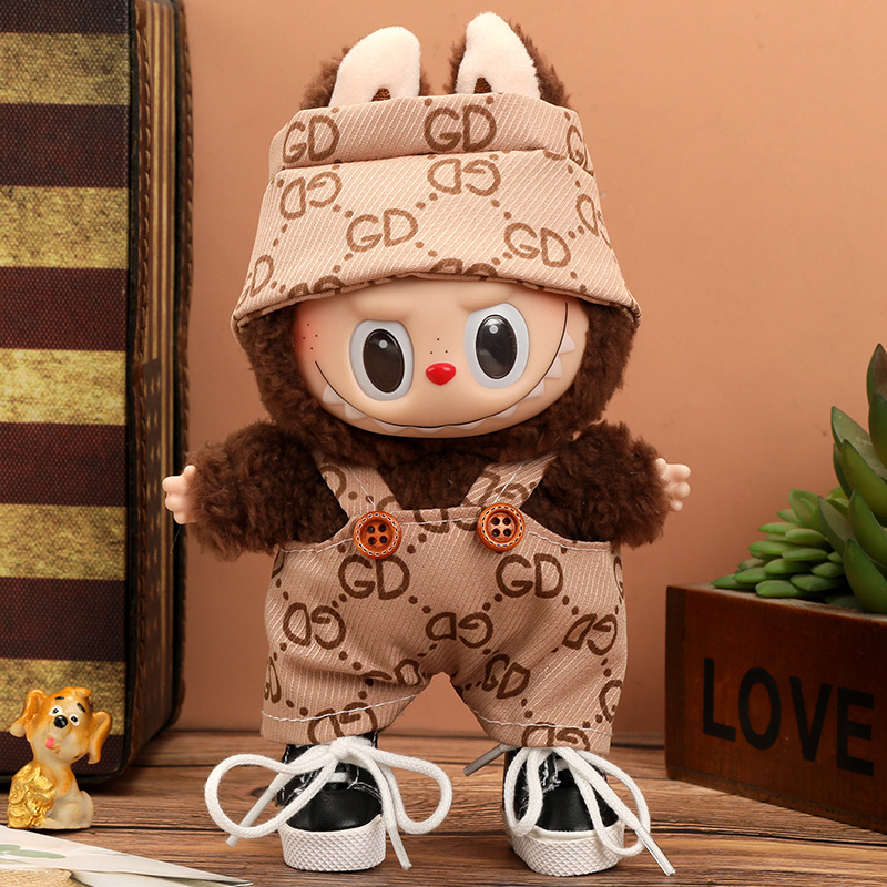 卸売り17センチの布の子供服labubu一二代はパーティーのセットに座って服を着替えます。|undefined