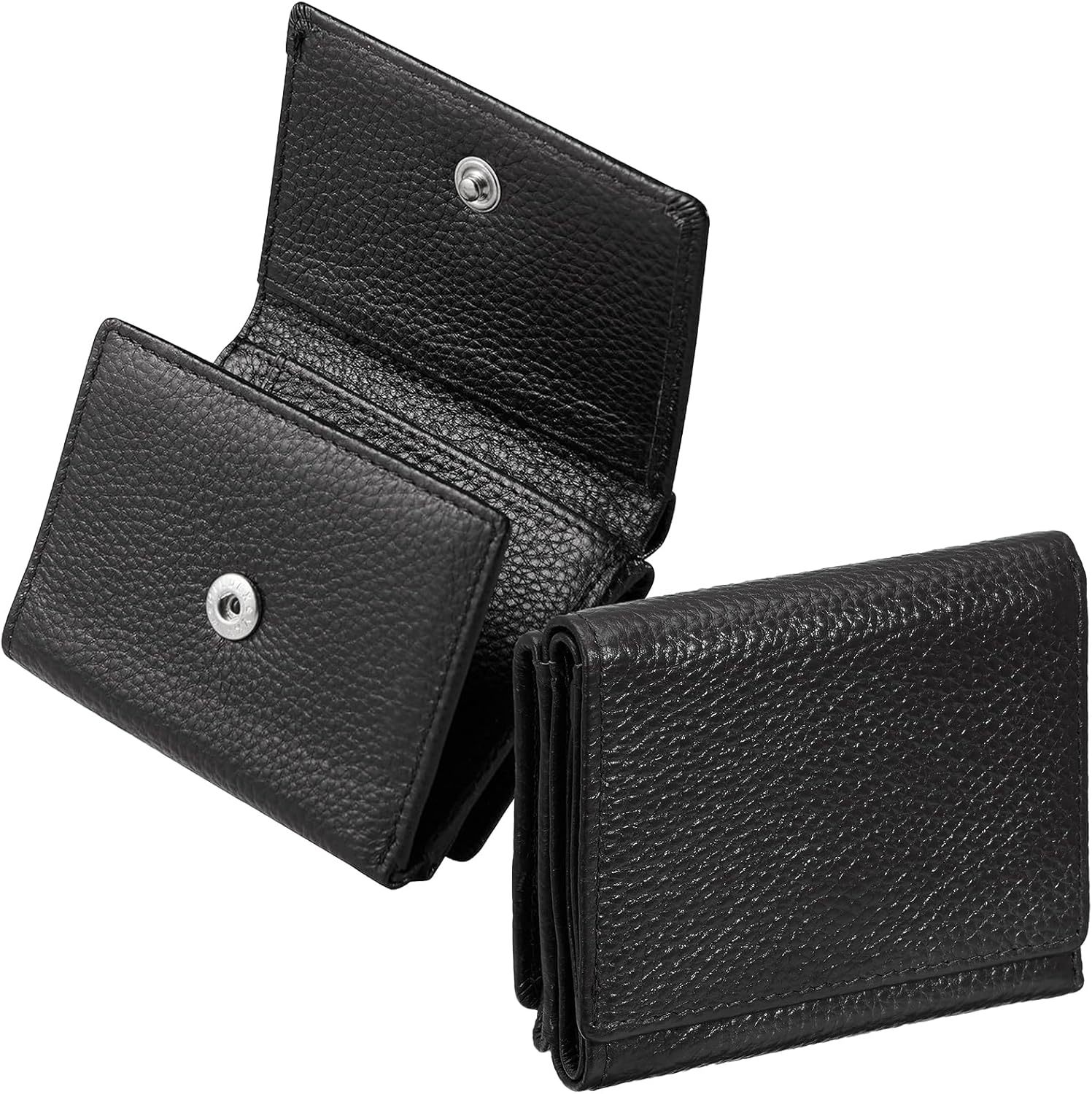 Amazon estilo japonés Lotte litchi billetera pequeña tres plegables antimagnético gran capacidad billetera de cuero