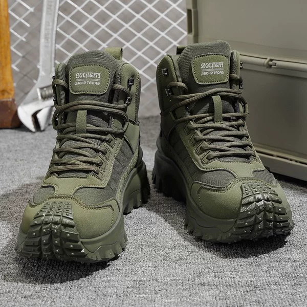 Outdoor High-Top Large Size Desert Boots Winter Workwear Hiking Boots 47 Non-Slip Mountaineering Boots Tactical Martin Boots Men's Training Boots