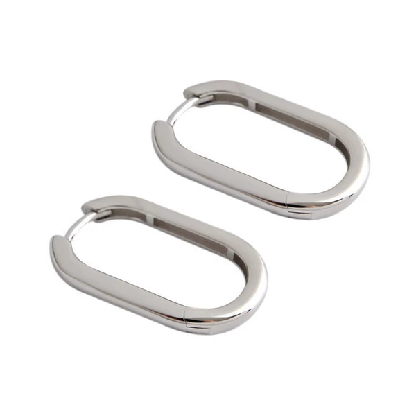 Geometric U -shaped ear buckle platinum