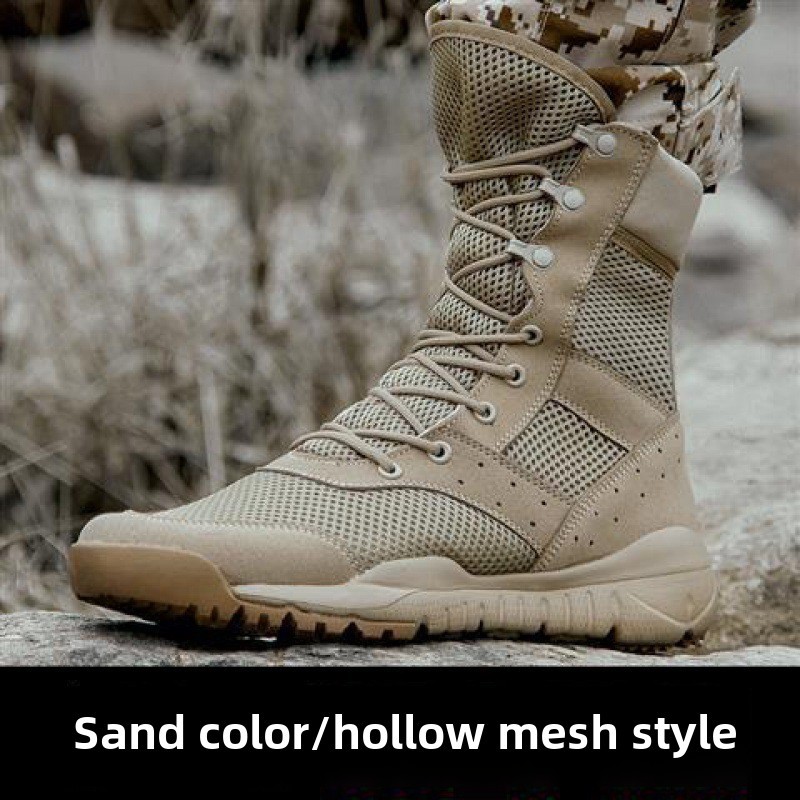 Summer Desert Boots Shock Absorbing High-top Shoes SFB Men's and Women's Tactical Boots Lightweight CQB Combat Boots Breathable Special Combat Boots_voghion.com